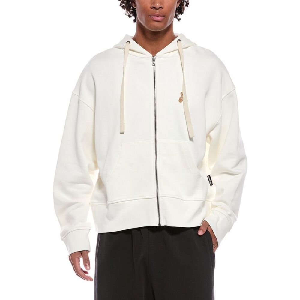 Palm Angels Mens  Bear In Mind Zipped Hoodie, White